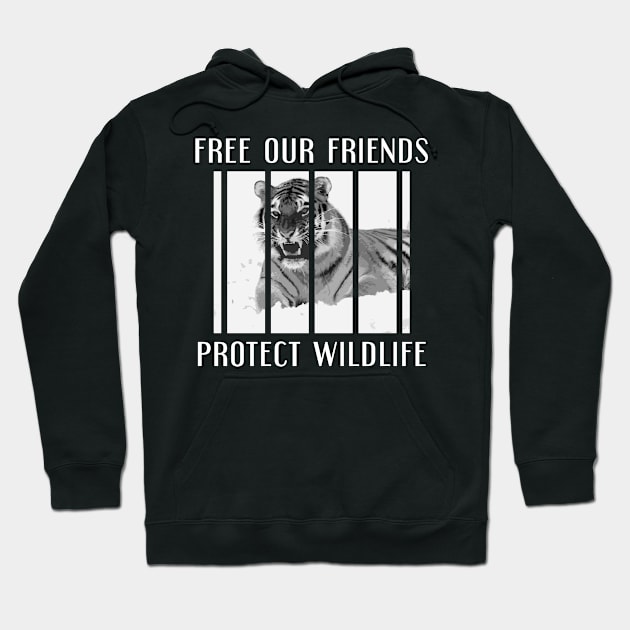 free our friends - tigers Hoodie by Protect friends